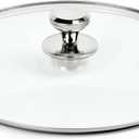 12" Glass Lid for Frying Pan, Tempered Replacement Cover Compatible with All 12 inches Cookware for Skillets, Round Cast Iron, Cast Aluminium, Stainless Steel Pans &Pots (Silvery)