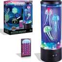 Discovery Jellyfish Aquarium Lamp ColorMorphing LED Bedroom Night Light with Remote| 15 Light Options| Lifelike Floating Jellyfish| Educational Learning Gift| Ages 8+