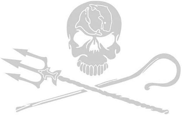 8 x 2 Pcs 4.7 x 5.9 Inch Skull Bone Decal White Skull Bone Decal 3D Sticker for Vehicle/Motorcycle/Boat/Cruisers/Chopper