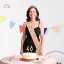 40th Birthday Decoration for Women with Rose Gold Sash, Tiara,Numbers Candles, Sincere 40th Birthday Gifts for Women