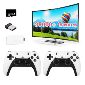 Wireless Retro Game Console, Retro Game Stick with Built-in 9 Emuls, 64GB,20,000+ Games, 4k Hdmi Output, and 2.4GHz Wireless Controller, Plug and Retro Play Video Games for TV（Pearl White）
