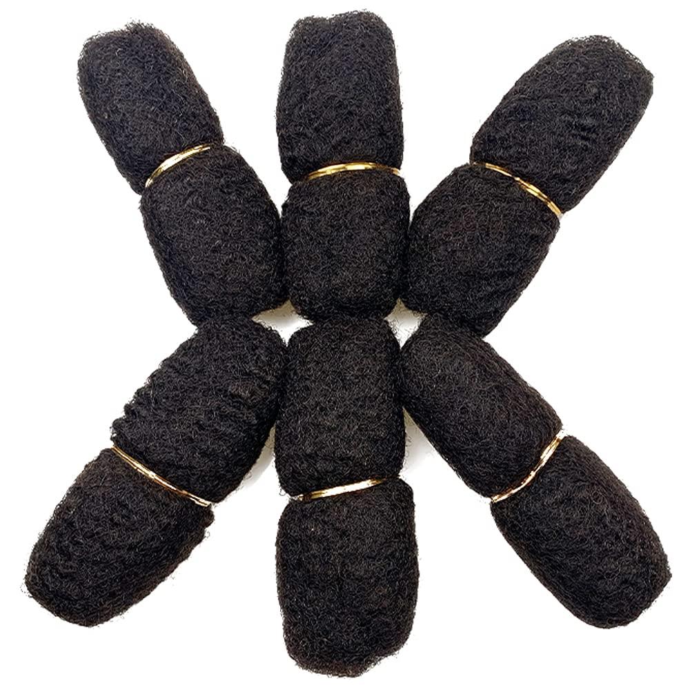 Tight Afro Kinky Bulk Hair 100% Human Hair For DreadLocks,Twist Braids Hair,6pieces/package,Off Black #1B 8Inch