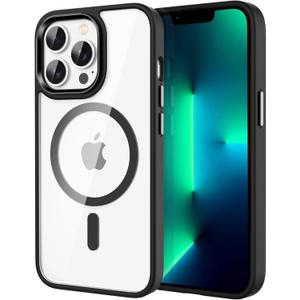 CACOE Magnetic Case for iPhone 13 Pro Max 6.7 inchCompatible with MagSafe & Magnetic Car Phone Mount,Not Yellowing AntiScratch (Black)