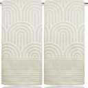 2 Pcs Decorative Checkered Hand Towels for Bathroom 13.7X29.5 100% Cotton Cute Beige Bath Towels Farmhouse Boho Bathroom Kitchen Towel Decor Housewarming (Arch Beige)