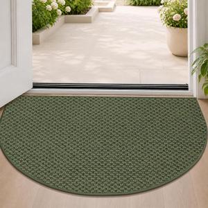 Dirt Trapper Door Mat 24" x 36", Non-Slip, Half Circle, Green