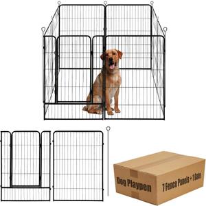 Dog Playpen,48 in(H) 7 Panels 1 Gate Pet Fence