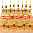 Restaurantware-Multi Level Rectangular Bamboo Food Skewer Holder: Perfect for Cocktail Parties and Catering Events - Six Level Biodegradable Pick Stand and Food Display - 180 Holes - 1-CT