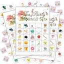 Tea Party Bingo Cards, Tea Bridal Party Games Bingo Cards, School Party, Birthday, Garden Tea Party Favors Supplies Decorations, 24 Players Bingo Game (A02)