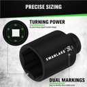 SWANLAKE 9-Piece 1/2" Impact Axle Nut Socket Set, Deep Metric Large Socket Set, 29mm 30mm 31mm 32mm 33mm 34mm 35mm 36mm 38mm, Cr-V Spindle Joint High Torque Wheel Nut Sockets