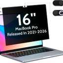 Peslv Magnetic Privacy Screen for MacBook Pro 16 Inch (20212026, M1, M2, M3, M4, M5), 16inch Removable Matte Anti Blue Light Glare Private Filter Protector for Mac Pro 16.2" Laptop