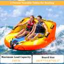 1-3 Person Inflatable Towable Tubes for Boating Heavy-Duty Nylon Cover, EVA Foam Pads, Dual Tow Points for Easy Pulling, Patented Speed Valve for Quick Setup, 2 Person Large