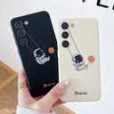 Yonds Queen for Samsung Galaxy S22 Cute Case, Cartoon Astronaut Space Moon Design Stylish Bumper Cover Women Girls Protective Shockproof Fashion Case (White Planet, Samsung Galaxy S22)