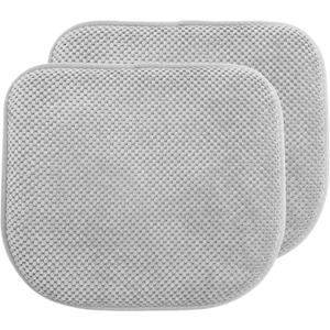 PAGGED Silver Grey Foam Seat Cushions Kitchen Chairs Pads for Dining Chairs 2 Pack Non Slip Patio Seat Cushions Washable U Shaped Soft Thick Large Metal Wooden Chair Cushions,17" x 15"