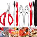 Crab Leg Crackers and Tools - Lobster Crackers and Picks Set Shellfish Crab Claw Cracker Stainless Steel Seafood Crackers & Forks - Lobster Tools for Eating