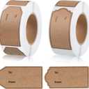 600 Pcs Natural Brown Kraft to and from Gift Tag Stickers 1.18"X2.36", Kraft to from Adhesive Gift Labels Sticker Christmas Holiday Present Labels, 300 Pcs/Roll