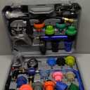 Orion Motor Tech Coolant Pressure Tester Kit, 31pc Master Coolant Vacuum Refill Kit with 23 Radiator Adapters, Radiator Cooling System Pressure Tester Kit with Vacuum Pump Vacuum Purge & Refill Tool (Gray)