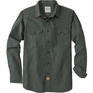 Dubinik Canvas Long Sleeve Shirts for Men Button Up Work Shirt Sturdy Durable Stretch Casual Warm (Green, M)