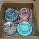 4 Pack Overnight Oats Containers with Lids and Spoons, 20 oz (16+4) Overnight Oats Jars, Glass Mason Jars with Dry and Wet Separation for Oatmeal Salad Yogurt, Dual-Layer Yogurt Containers with Lids