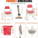Foldable Bedside Commode,304 Steel Portable Toilet for Adults