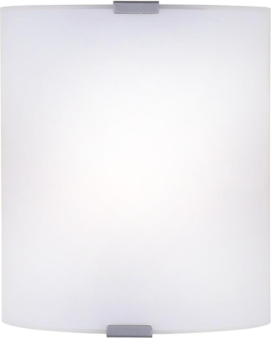 Canarm 1-Light Wall Sconce, Frosted Glass Shade with Gray Accents, Low-Profile Transitional Wall Lighting for Bedroom, Hallway or Living Room