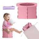 Teo - Portable Toddler Travel Potty Foldable, Lightweight, Leak-Proof Toilet for Kids with Travel Bag & Disposable Liners Compact Potty Chair for Home & On-the-Go Use (Berry Pink)