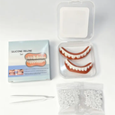 Easy-To-Install Braces Suitable for Seniors - Upper And Lower Teeth, Flexible Fitting for All Tooth Shapes, Including Removal Tools, Enhancing Confidence And Smile, Oral Health, Care, Comfortable Fit, Temporary Teeth Cover Set