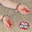 Deluxe Toy Cuffs with Key, Handcuffs Role Play Toys, Cowboy Sheriff Police Costume for Kids, Two Keys with Safety Release (Basic pack)