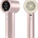 Portable Handheld Fan, Speed (1-100) Adjustable Turbo Personal, 4000mAh Battery Rechargeable Cooling Fan, Digital Display, Gifts for Women Men Travel/Camping/Outdoor (Powder/Beige)