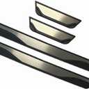 4PCS Door Sill Protector for Mazda CX-70 2024–2025 2026, Stainless Steel Scuff Plate with Plastic Base, Threshold Protection Strip, Anti-Scratch Trim, Car Accessories,B-Silver