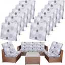 Newwiee 8 Pcs Stretch Patio Cushion Covers Dahlia Flower Outdoor Cushion Cover Replacement Furniture, Floral Sofa Couch Slipcovers Waterproof Washable Thin Breathable Summer Home Decor(Classic Color)