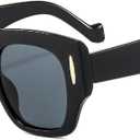 Fashion Oversized Women Square Sunglasses Vintage Leopard Brown Shades UV400 Trendy Men Black Sun Glasses N45