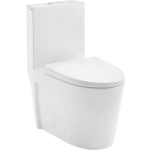 Swiss Madison SM-1T254 St. Tropez One Piece Toilet Dual Tornado Flush 0.8/1.28 GPF with Soft Closing Seat, Comfort Height