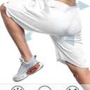 NORTHYARD Men's 10" Athletic Basketball Shorts with Zipper Pockets Quick Dry Lightweight Running Workout Gym Tennis Shorts (White, XL)