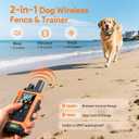 Meowant GPS Wireless Dog Fence &Training Collar with Remote, Free App, 82ft to 7000ft Electric Fence, Waterproof LCD Collar, 3 Training Modes, for Dogs Over 10Lbs, Outdoors
