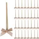 30pcs 8 Inch Stretch Elastic Loops with Pre-Tied Ribbon Bows for Gift Wrapping,Baby Showers, Weddings, Christmas Boxes (8 Inch, Linen)