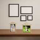 Set of 2 Small Gold Metal Floating Picture Frames One Horizontal 7x9-inch Frame for 4x6 Photos & One Vertical 9x6-inch Frame for 6x4 Photos with Easel Backs for Home and Office Decoration