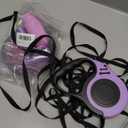 Retractable Dog Leash Automatic Telescopic Tractor Dog Tape, Pet Tape 16 FT Durable and Convenient, with Folding Bowl, Dispenser, Rubbish Bags, Suitable for Dogs (Black Purple Set)