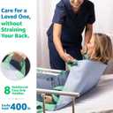 Improvia Positioning Bed Pad, with 8 Reinforced Handles, Quick-Drying, Washable, Waterproof, for Lifting, Turning, Transfering, Elderly and Incontinence Patients (Green, Pack of 2)