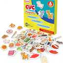 Kasfalci CVC Word Games,50 Magnetic Foam Objects,Fridge Magnets for Kids,Speech Therapy Toys for Toddler,Learn to Read Spelling Reading Learning Phonics for Preschool Kindergarten Classroom Supplies