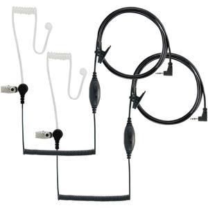 Cobra GA-SV01 2P Surveillance Walkie Talkie Headset Microphone, Compatibile with All MicroTalk Two-Way Radios, Silicone Ear Tip, Black, (2-Pack)