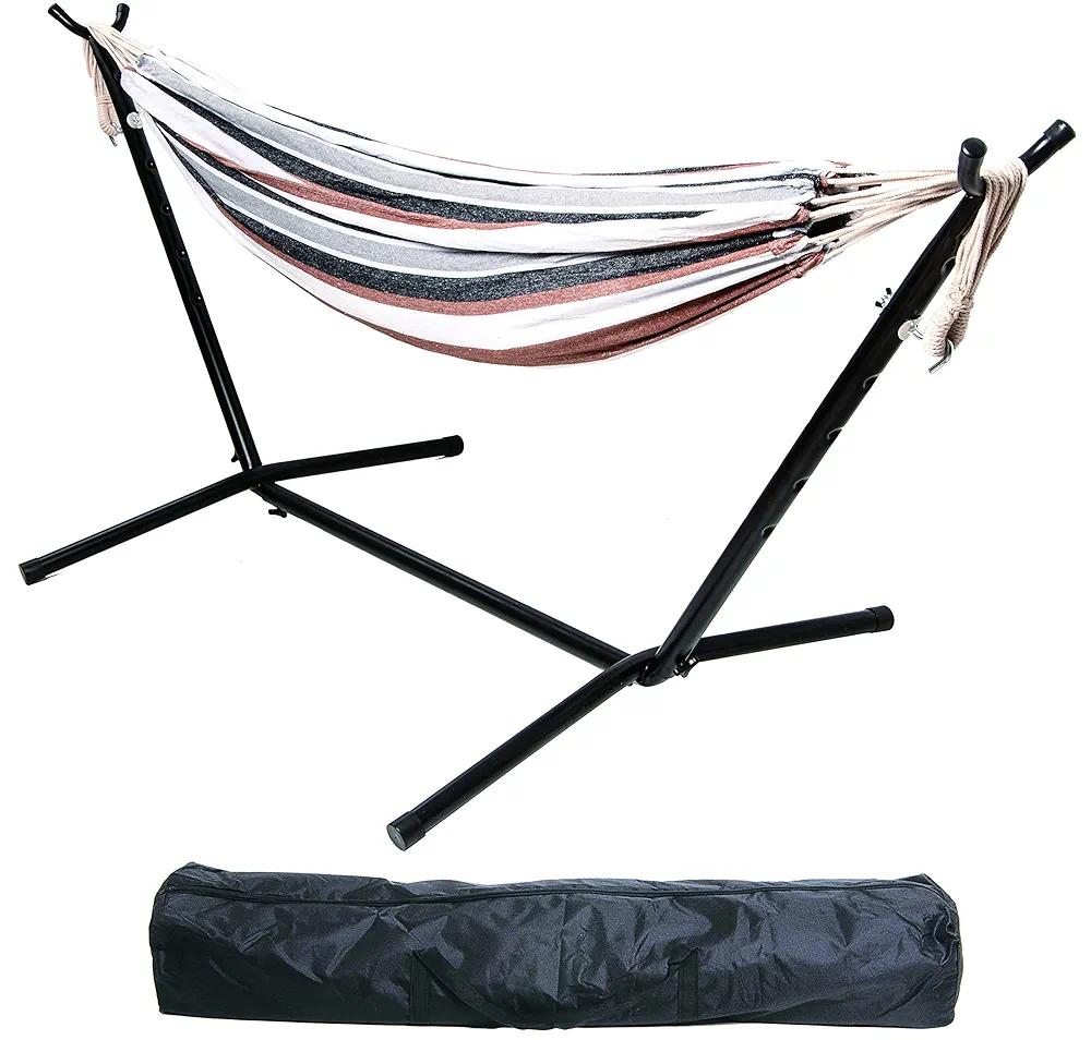 BalanceFrom Double Hammock with Space Saving Steel Stand and Portable Carrying Case, 450-Pound Capacity (Color #5)