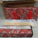 American Mahjong Game Set, 166 White Tiles, 4 All-in-One Color Rack/Pushers, Complete Mahjong Tile Set Red Printed Carrying Bag, 21 inches x 10 inches x 4 inches
