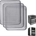 Cooking Crisp Air-Flow Trays: 3-Pack Mesh Stainless Steel Replacement Grill Basket - Fit West Bend Air Fryer Oven 12.6&15 QT PowerXL 12QT - Max Airflow - BPA-Free - Teflon-Free (9 X 10-1/4, Silver)