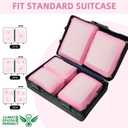 BAGAIL 4 Set/6 Set/8 Set Compression Packing Cubes Travel Accessories Expandable Packing Organizers (Square Mesh, 06-Pink)