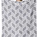 Grey White Geometric Flannel Throw Blanket, Herringbone Abstract Modern Art Gifts for Kids Men Women, Minimalist Contemporary Soft Blankets for Bedding Sofa 50" x 60"