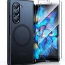 TORRAS Magnetic Shockproof Designed for Samsung Galaxy Z Fold 6 Case with Screen Protector, [Compatible with Magsafe] [Military Grade Drop Tested] Translucent Slim Phone Case ONLY for Z Fold 6, Black (No Pen Holder)