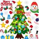Noiclub 3.6 ft DIY Felt Christmas Tree for Toddlers,2025 Advent Calendar with 32 Removable Ornaments Wall Hanging Xmas Gift Decoration with String Lights (Batteries Not Included)