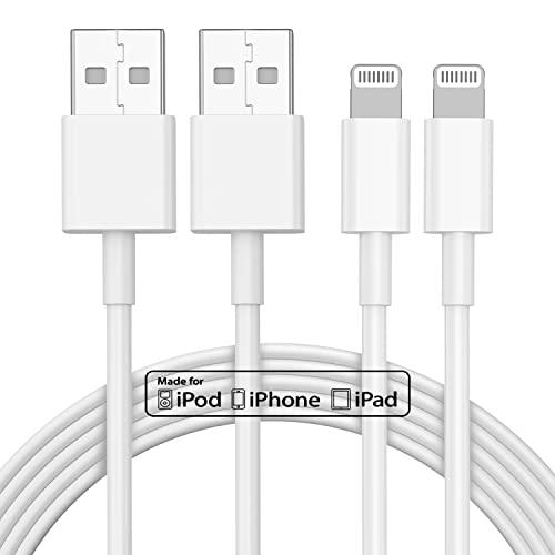 2pack 3ft iPhone Charger, [Apple MFi Certified] iPhone Charger Cord 3 ft, Apple Lightning to USB Cable, 3 Foot Fast Charging Cords for iPhone Charger 14/13/12/11/13 Pro/13 Max/X/XS/XR/XS,White