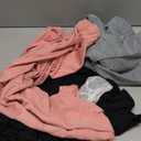 LessonZoo 3 Pack Girls' Sweatpants Wide Leg Drawstring Casual Kids Joggers Open Bottom Loose Solid Teen Pants with Pockets(Coral Pink, Light Gray, Black, Large)