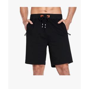 YnimioAOX Men's Shorts Casual Workout Sports Shorts with Zipper Pockets Size 30, Black